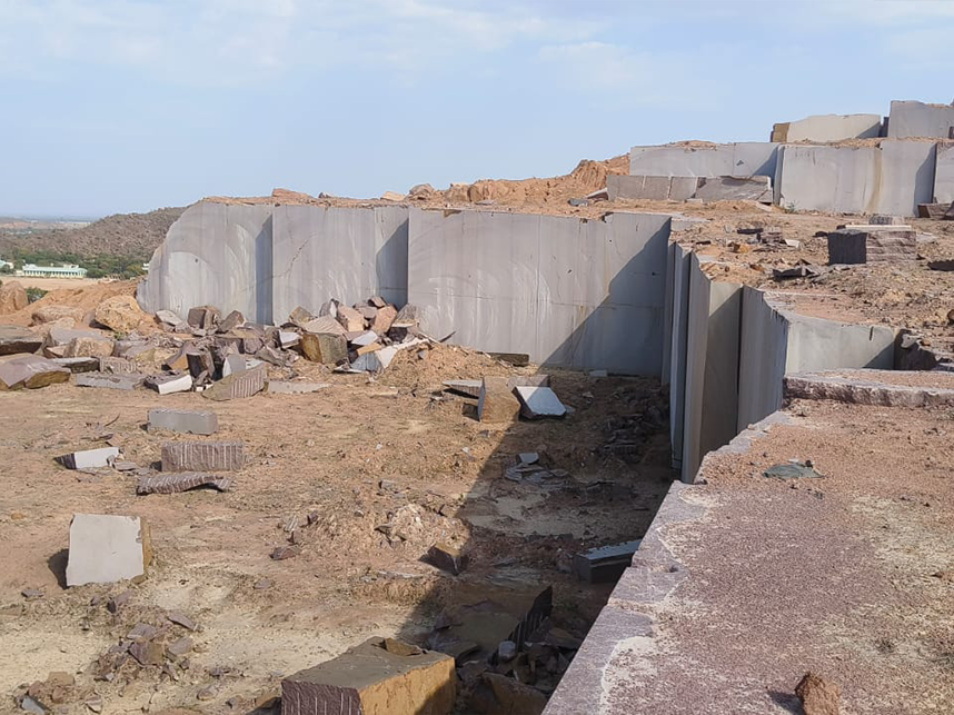 Aerial view of mining landscape